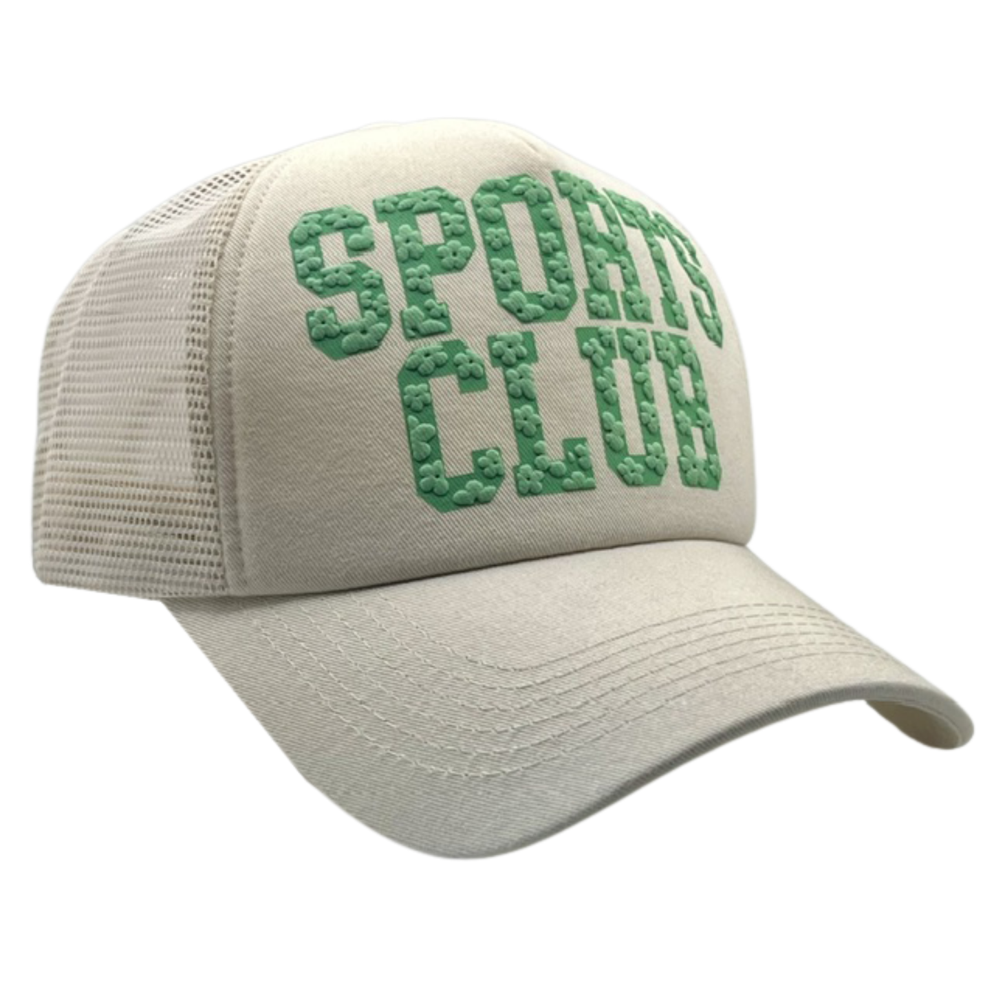 Sports Club Puff Printed Daisy Trucker Hat