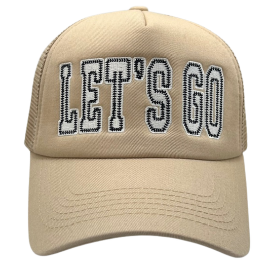 Let's Go Chain Stitch Trucker Hat
