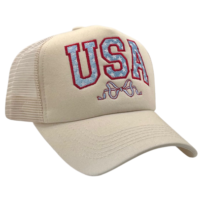 USA Bow Embroidered Trucker Hat