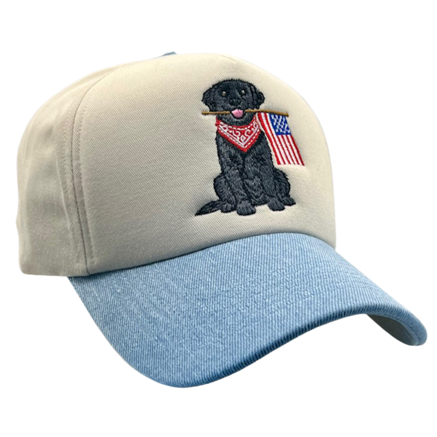 Patriotic Black Lab Trucker Hat