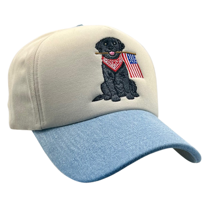 Patriotic Black Lab Trucker Hat