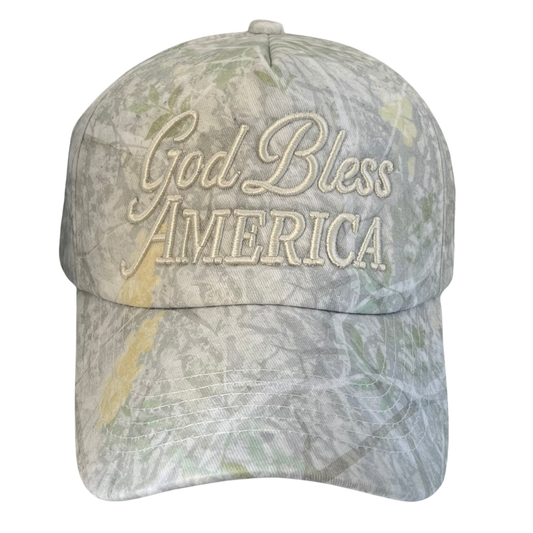 God Bless America Camo Trucker Hat