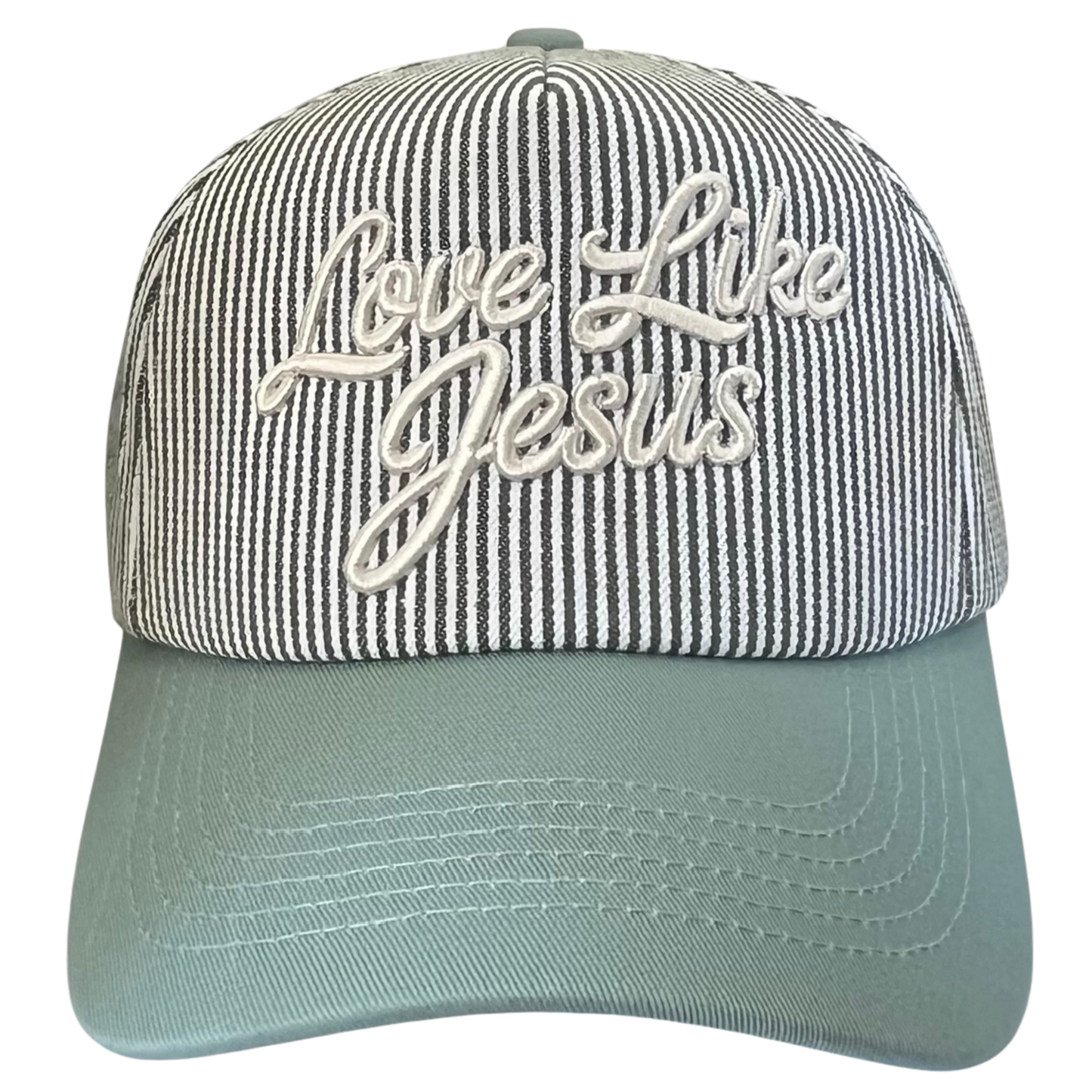Love Like Jesus Striped Trucker Hat