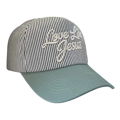 Love Like Jesus Striped Trucker Hat