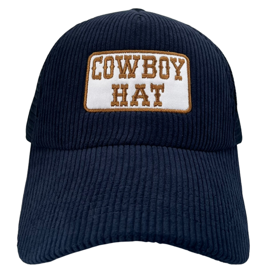 Cowboy Hat Patch Corduroy Trucker Hat