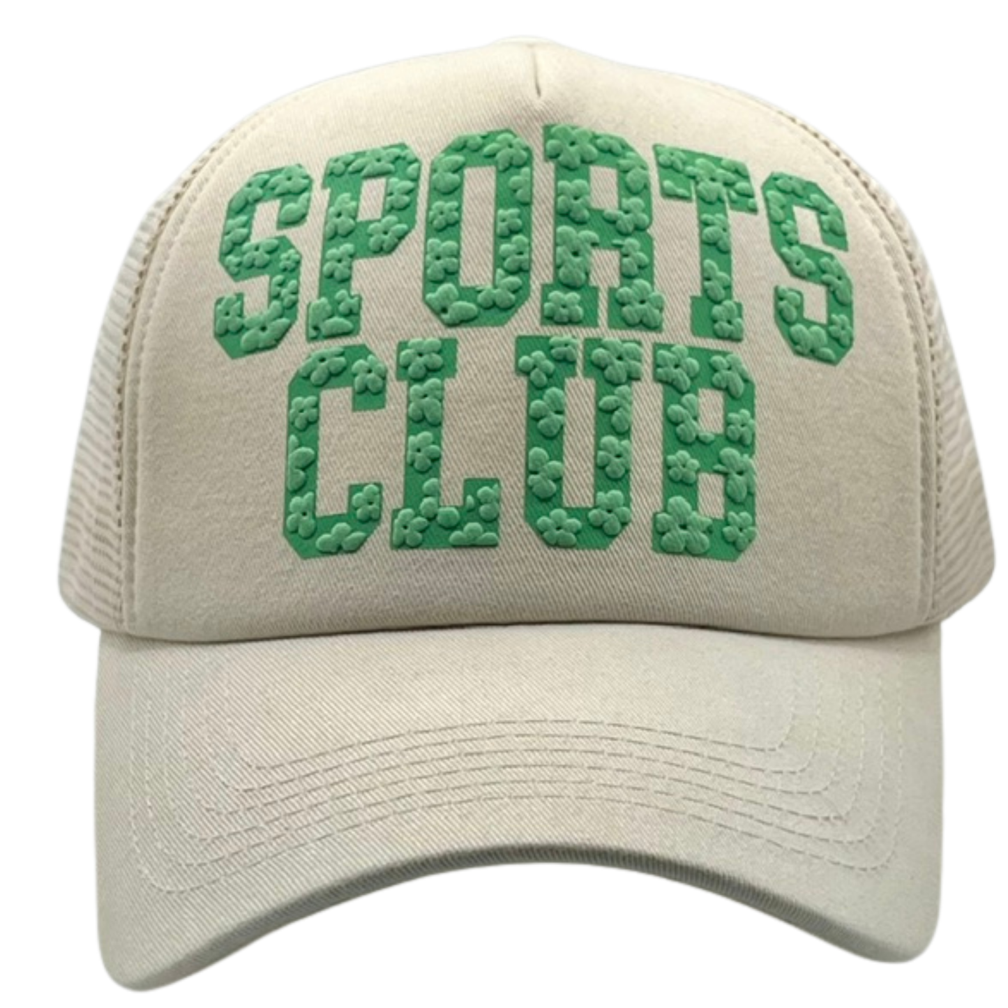 Sports Club Puff Printed Daisy Trucker Hat