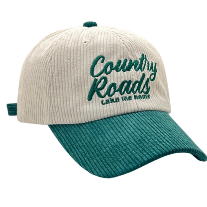 Country Roads Take Me Home Corduroy Baseball Cap