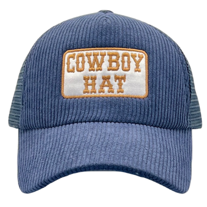 Cowboy Hat Patch Corduroy Trucker Hat