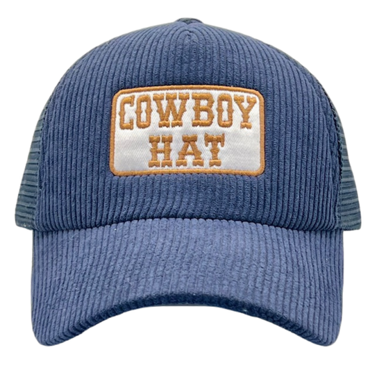 Cowboy Hat Patch Corduroy Trucker Hat