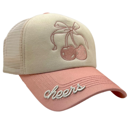 Cherry Bow Cheers Trucker Hat