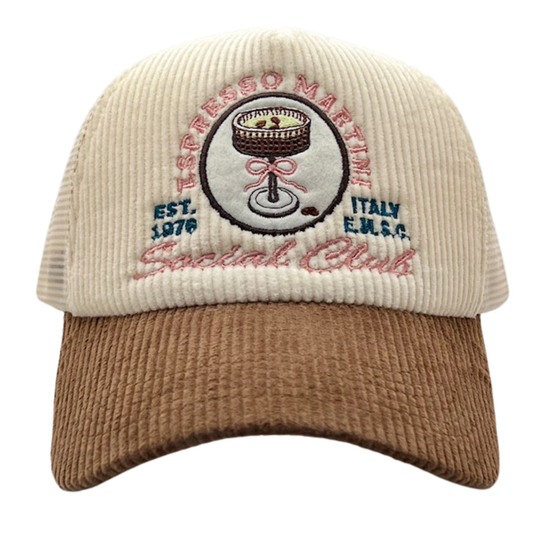 Espresso Martini Social Club Corduroy Trucker Hat