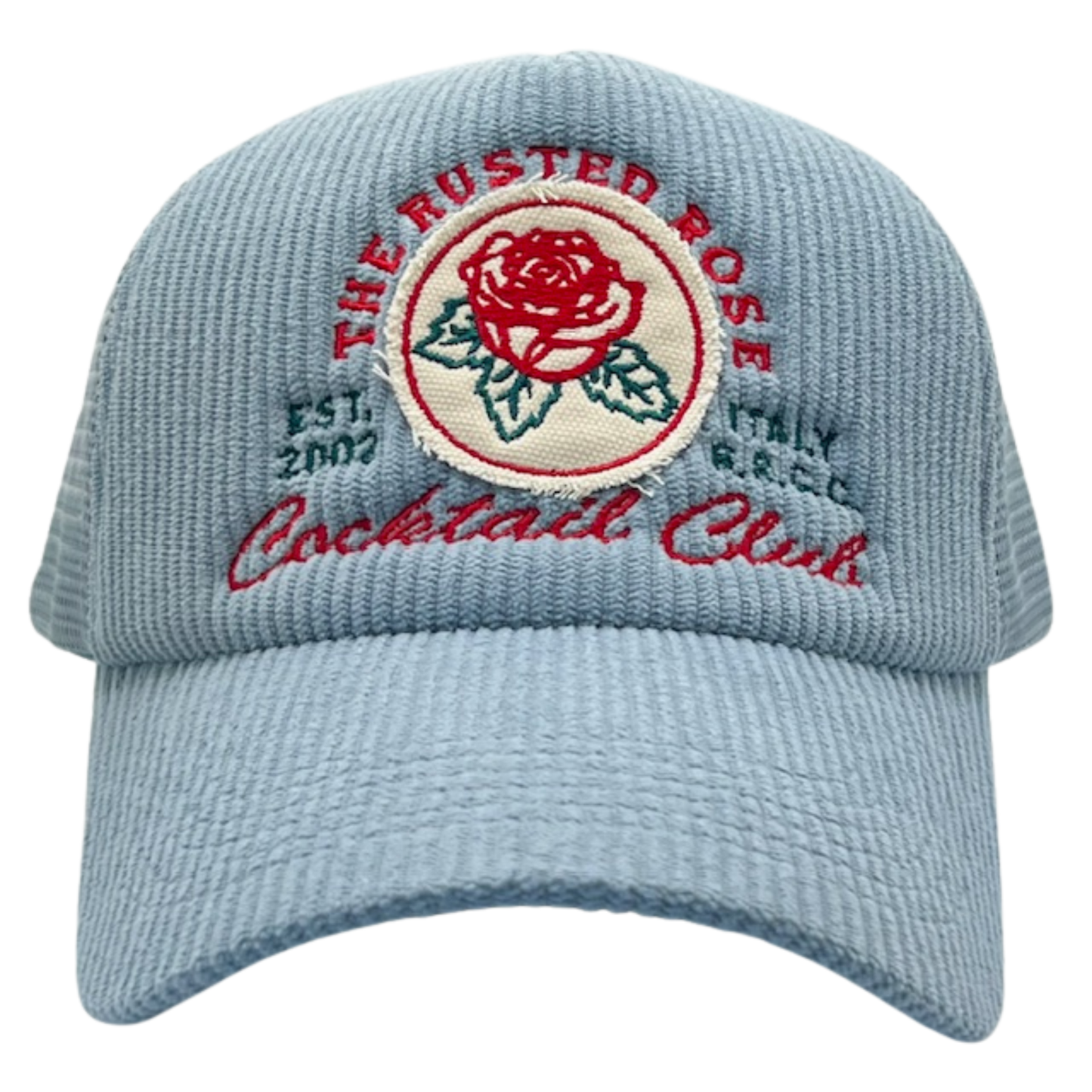 The Rusted Rose Cocktail Club Corduroy Trucker Hat