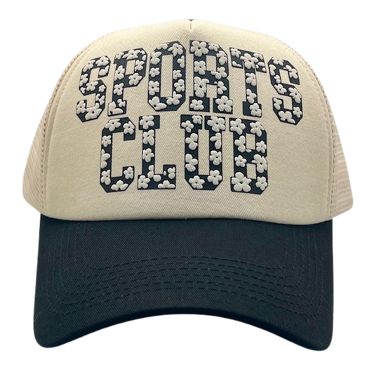 Sports Club Puff Printed Daisy Trucker Hat