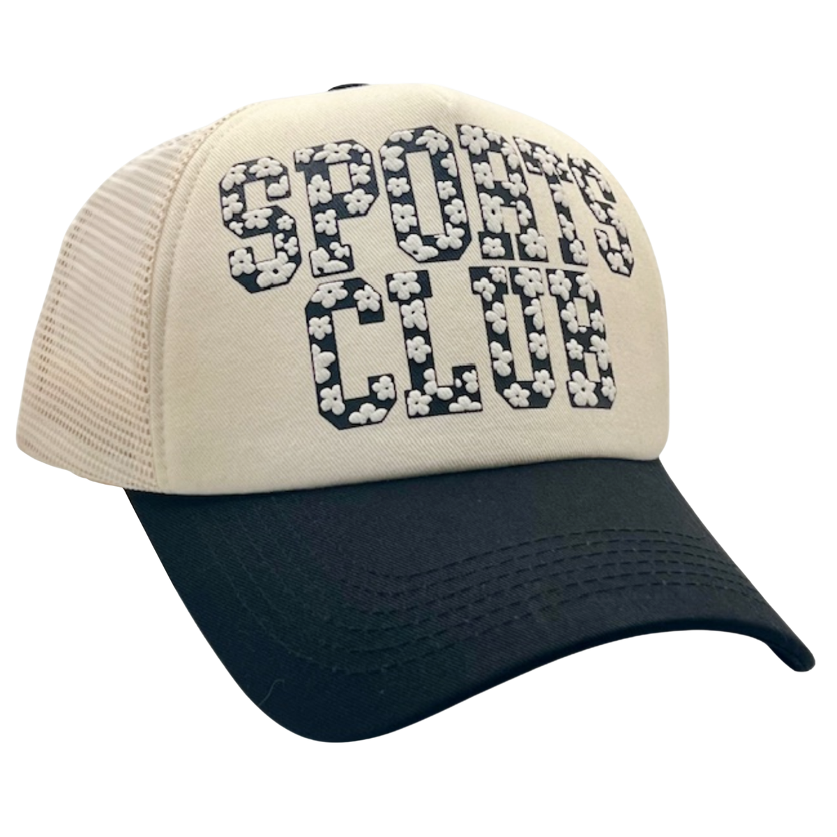 Sports Club Puff Printed Daisy Trucker Hat