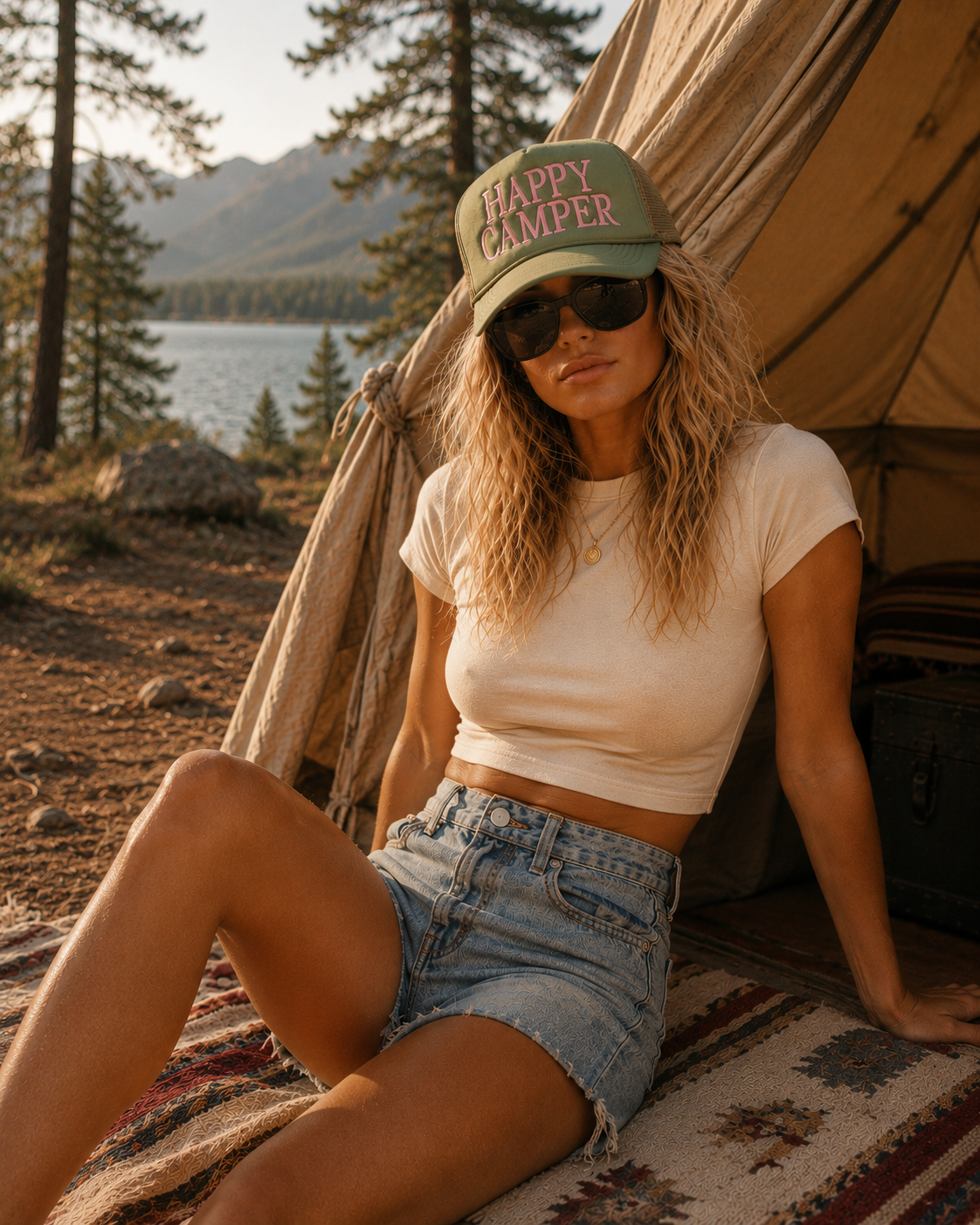 Happy Camper Foam Trucker Hat